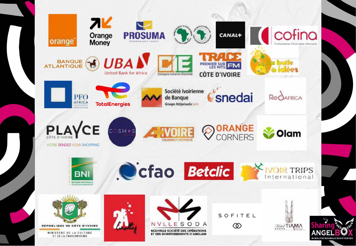 Références clients Sharing AngelBox : Orange, Orange Money, Prosuma, Canal+, Cofina, Banque Atlantique, UBA, CIE, TotalEnergies, Société Ivoirienne de Banque, BNI, CFAO, Betclic, Sofitel et autres références présentées dans notre plaquette